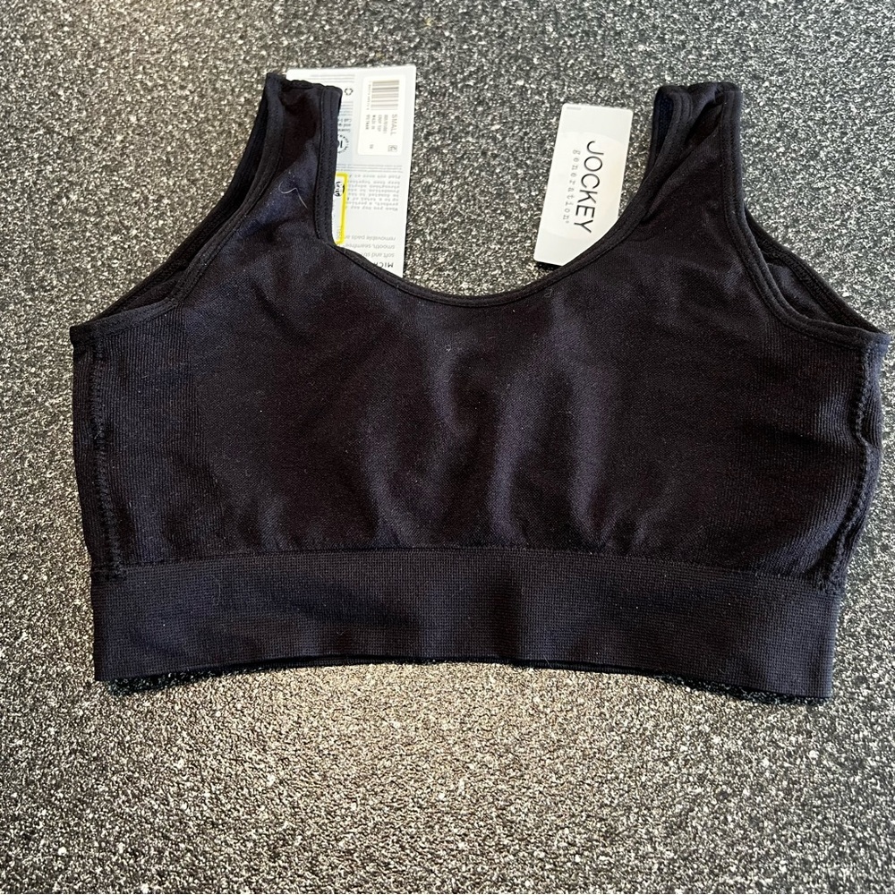 ❤️3/$15 NWT Jockey Women's Black Sports Bra Size S - Picture 2 of 7